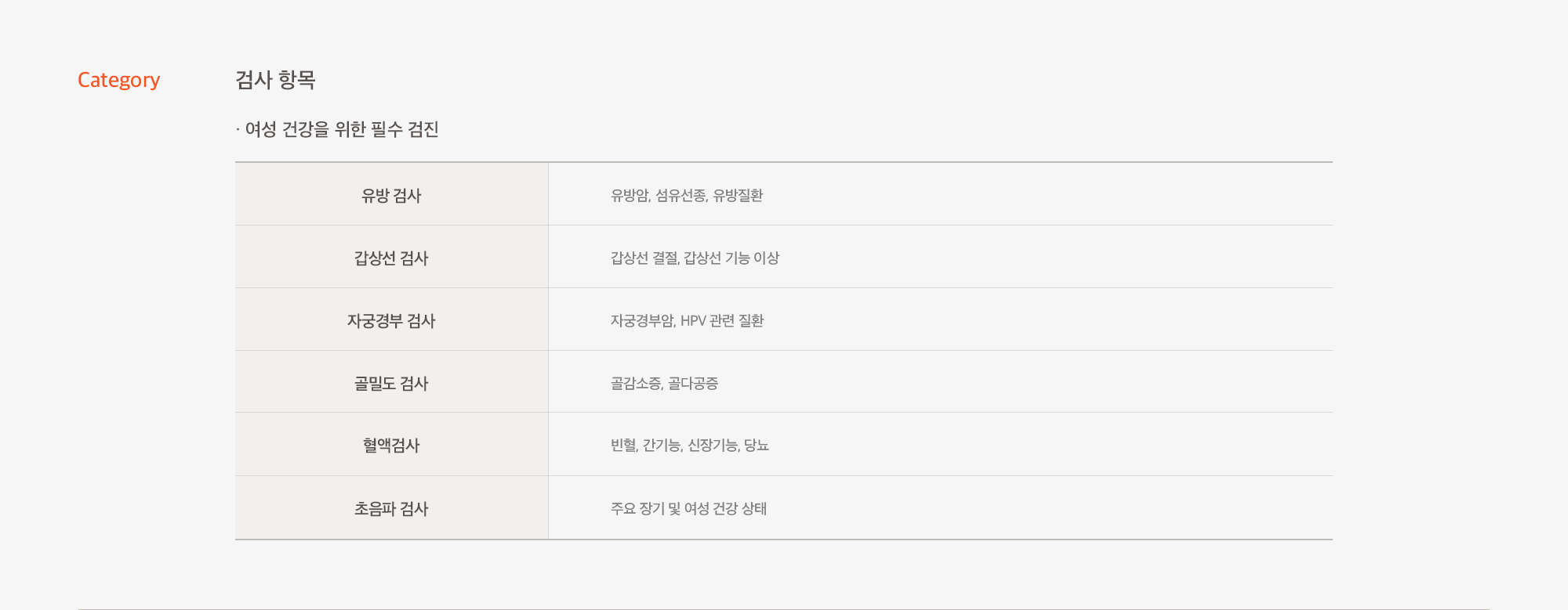 여성 전용 검진센터